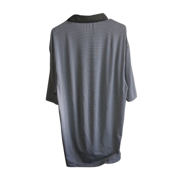 Peter Millar Center Green and White Striped Performance Polo - Picture 6 of 6